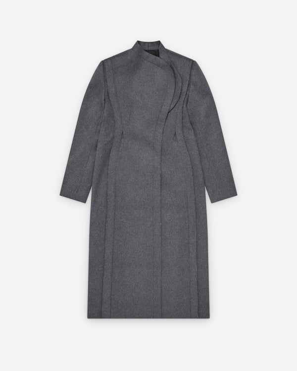 Litkovska - Women's Sculpterd Asymetric Wool Coat - (Grey)