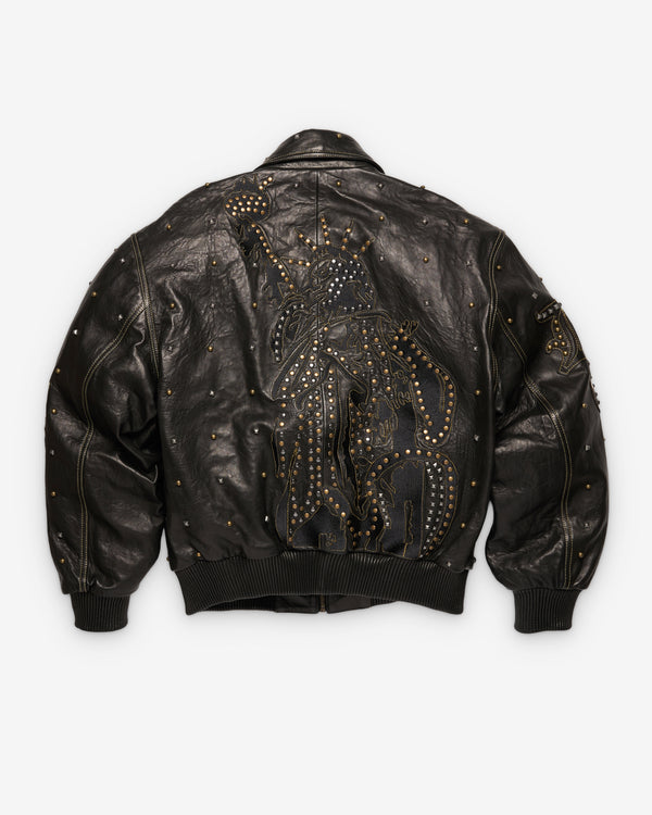 Denim Tears - Men's Libertas Studded Leather Jacket - (Black)