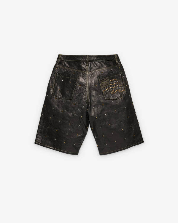 Denim Tears - Men's Libertas Studded Leather Shorts - (Black)