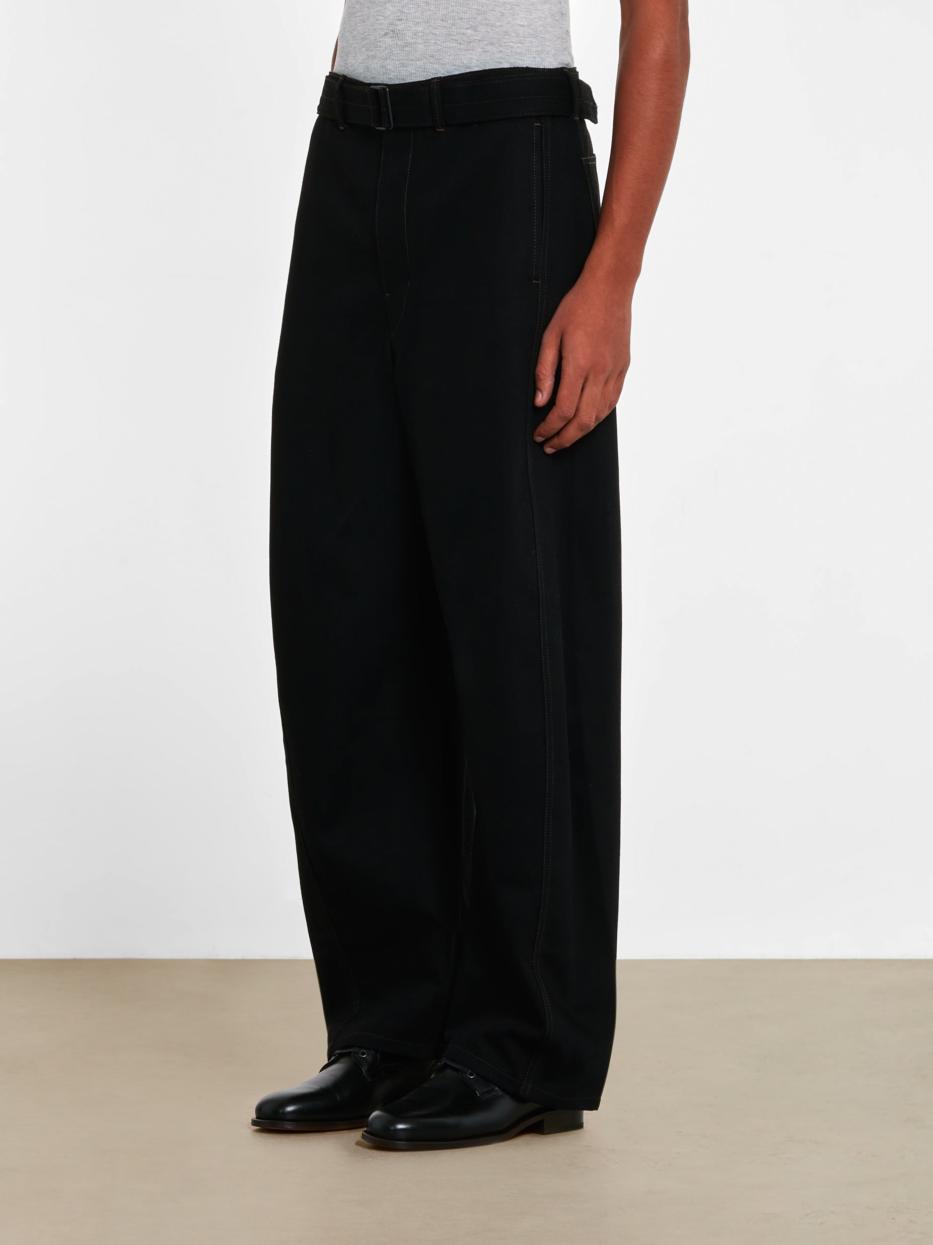 Lemaire - Men's Twisted Belted Pants - (Black) | Dover Street