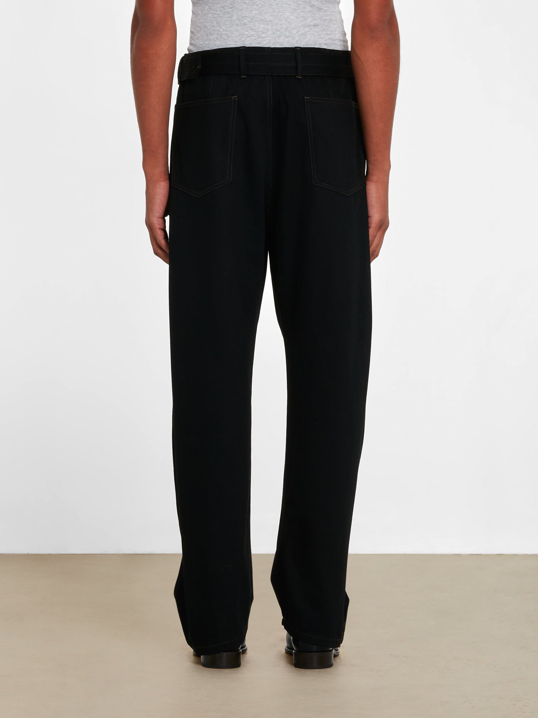 Lemaire - Men’s Twisted Belted Pants - (Black) view 3
