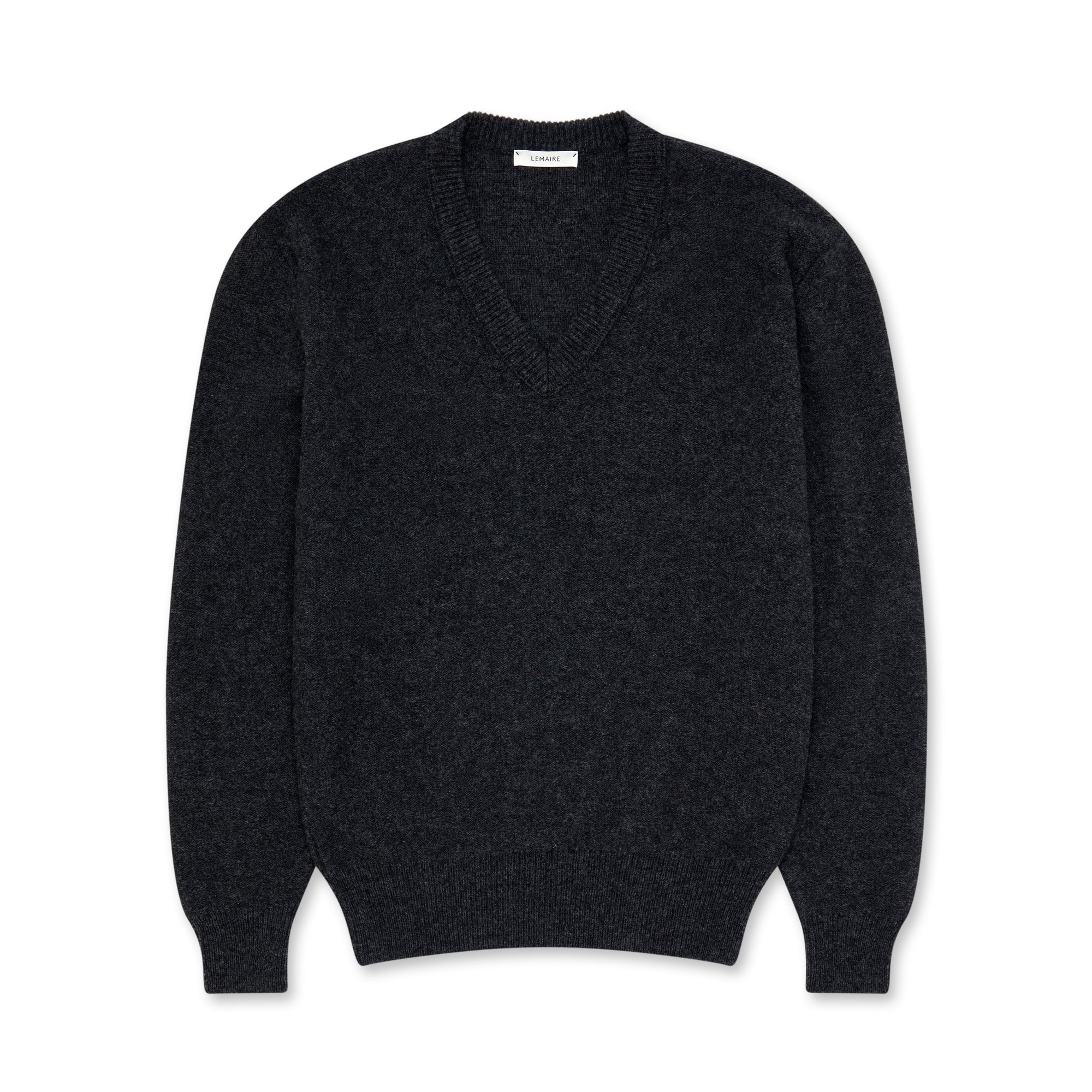 Lemaire - Men’s V-Neck Sweater - (Black) view 5