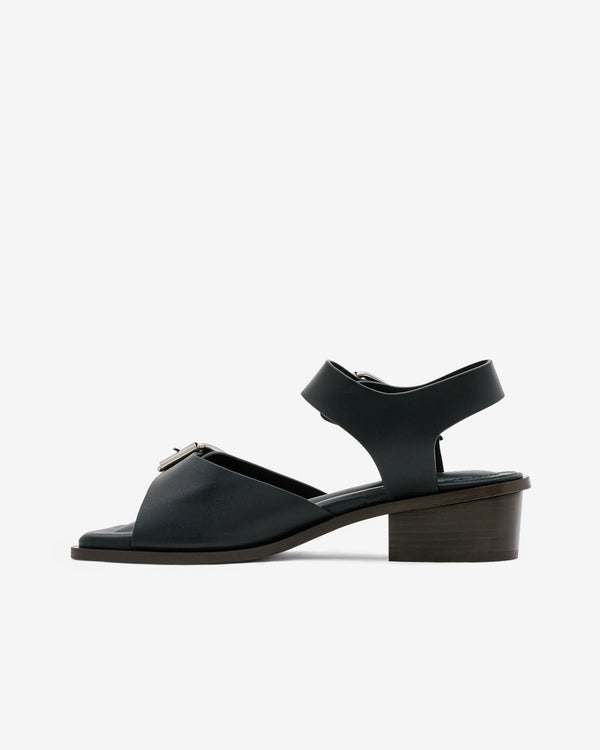 Lemaire - Women’s Square Heeled Sandals With Strap - (Black)