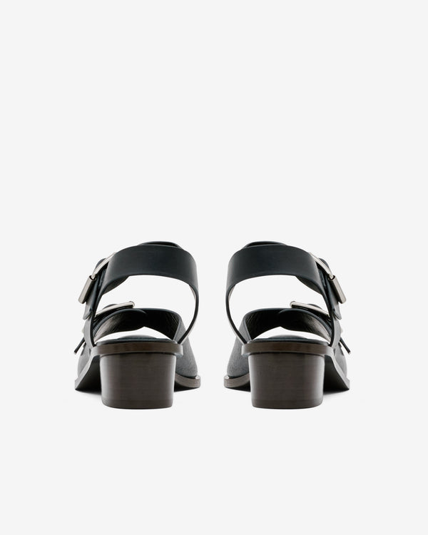 Lemaire - Women’s Square Heeled Sandals With Strap - (Black)