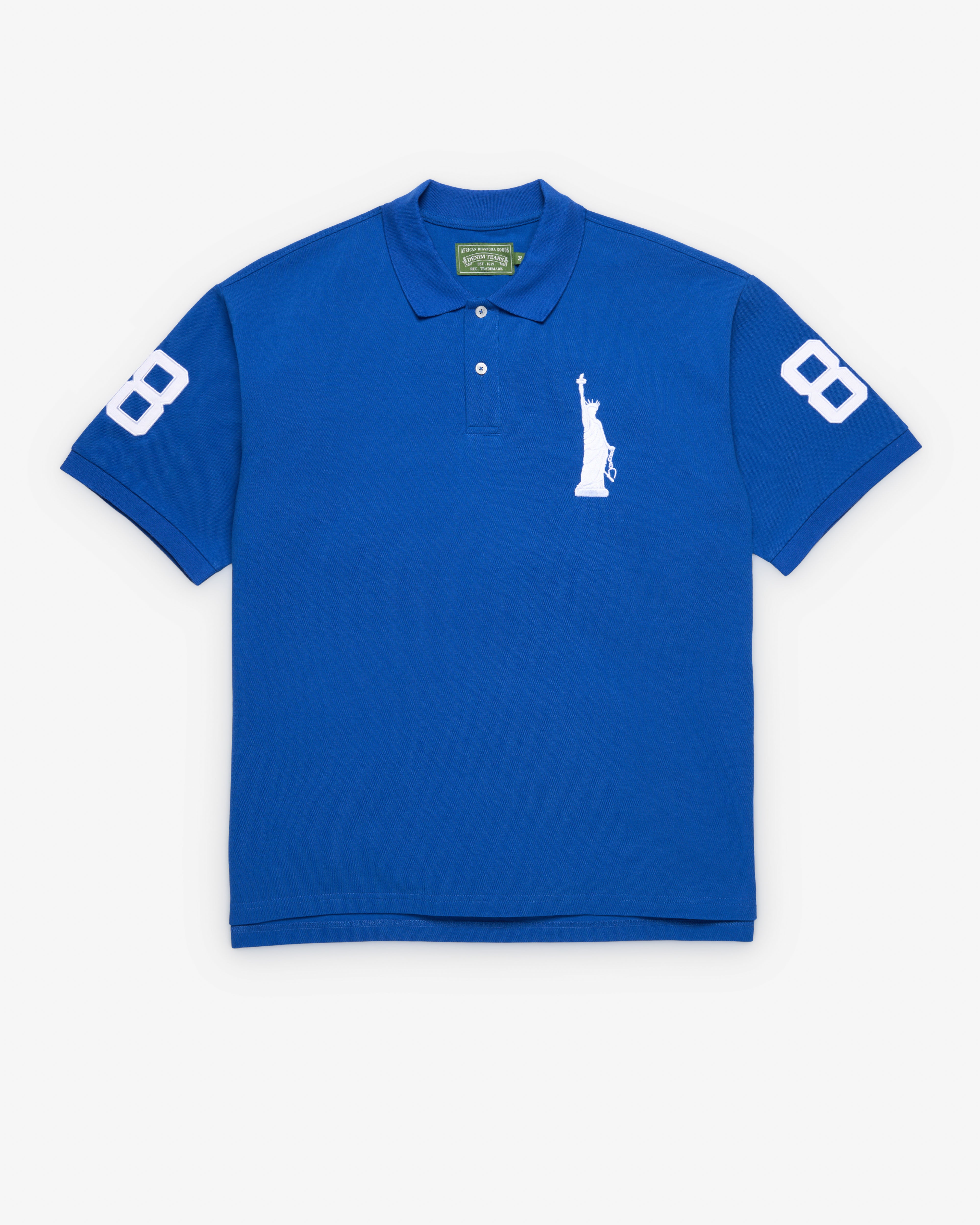Denim Tears: Men's Liberty Polo (Blue) | Dover Street Market London