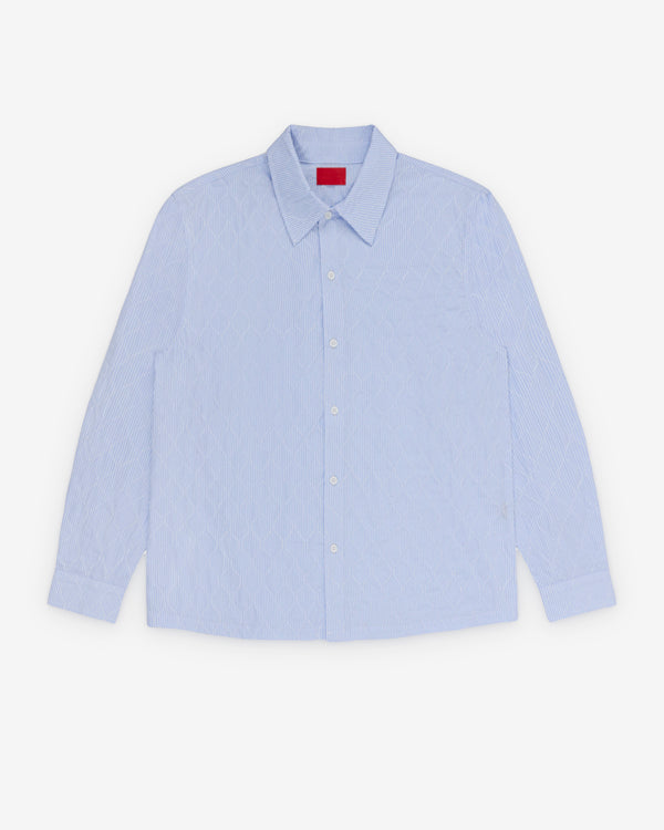 Fugazi - Men's Liner Oxford Button Up - (Blue)