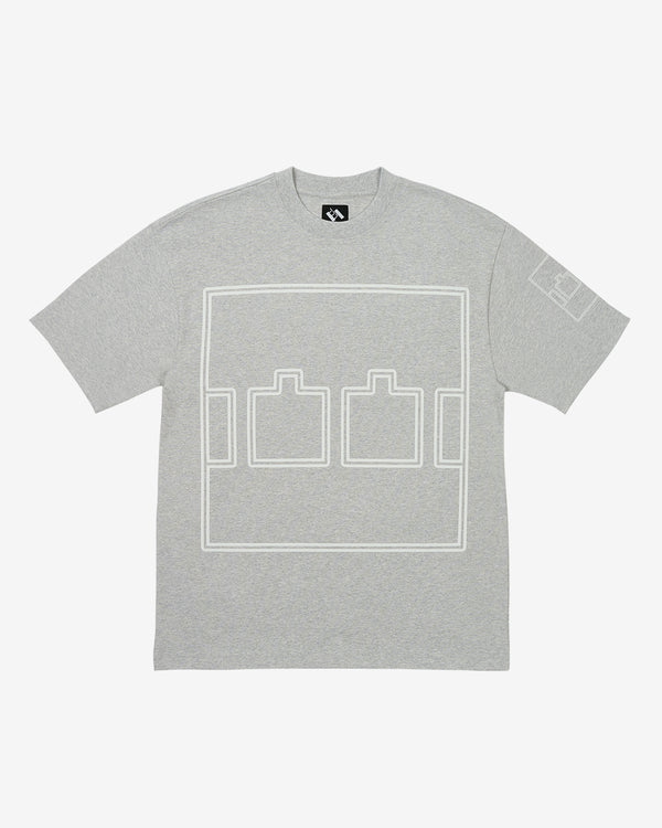 The Trilogy Tapes - Men's Logo Outline T-Shirt - (Grey Marl)