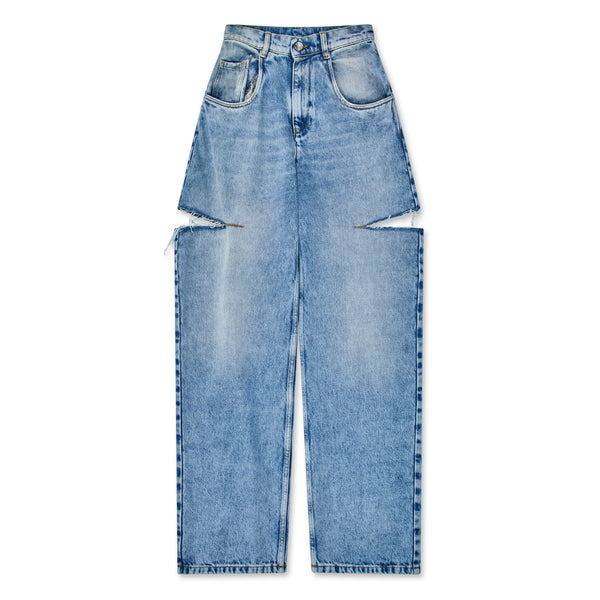 Maison Margiela - Women’s Denim Jeans with Slash Details - (Blue)
