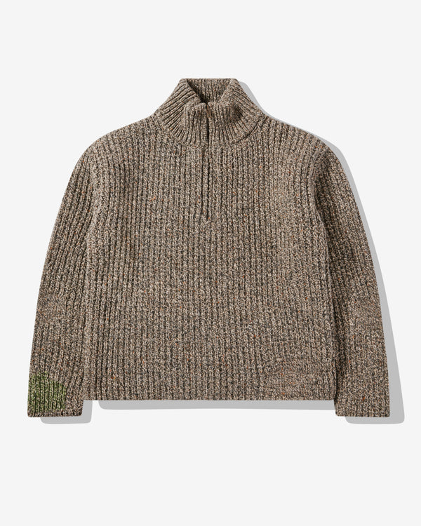 Maison Margiela - Men's Mended Zip Sweater - (Medium Brown)