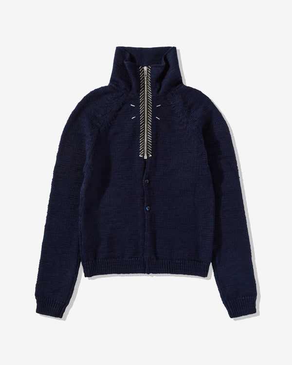 Maison Margiela - Women's Knit High-Neck Sweater - (Blue)