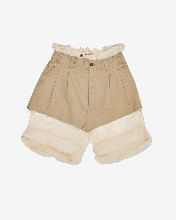 Maison Margiela - Women's Layered Mini Skirt Shorts - (Camel)