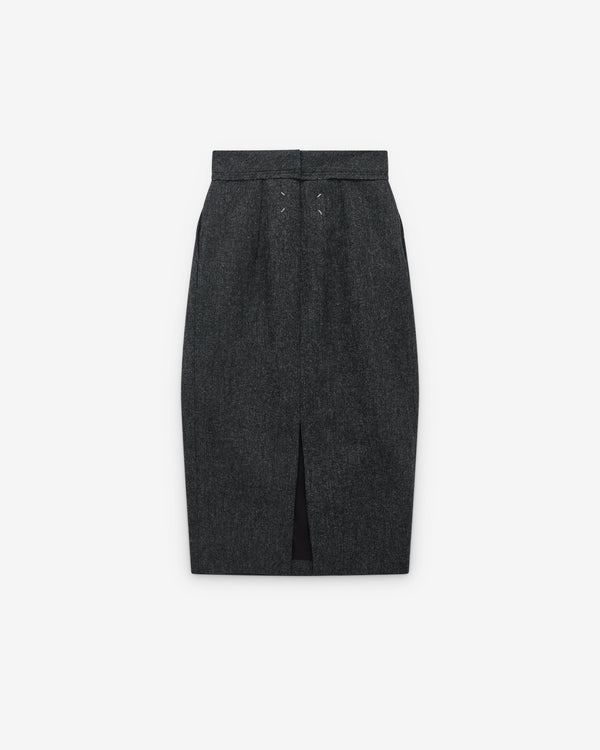 Maison Margiela - Women’s Wool Midi Skirt - (Dark Grey)