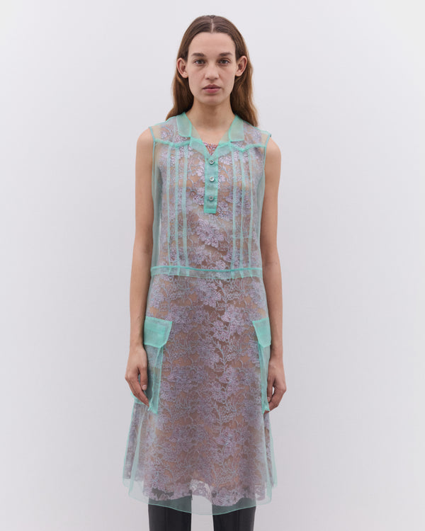 Maison Margiela - Women’s Sheer Tea Dress - (Emerald/Antique Rose)