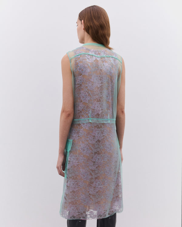 Maison Margiela - Women’s Sheer Tea Dress - (Emerald/Antique Rose)