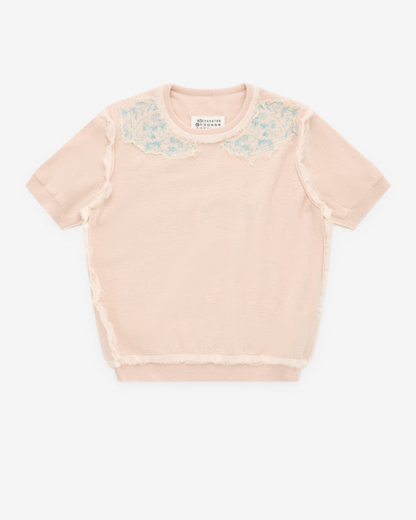 Maison Margiela - Women’s Embroidered Knit Top - (Pale Pink)