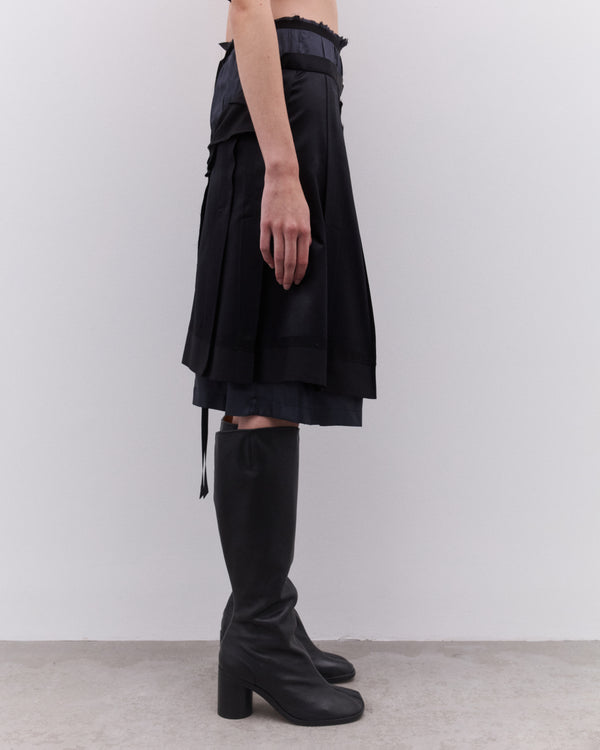 Maison Margiela - Women’s Layered Midi Skirt - (Black)