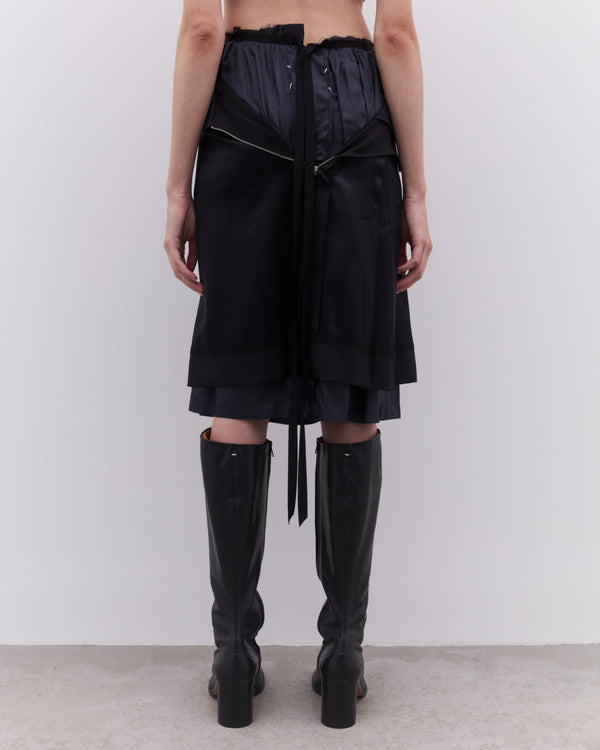 Maison Margiela - Women’s Layered Midi Skirt - (Black)