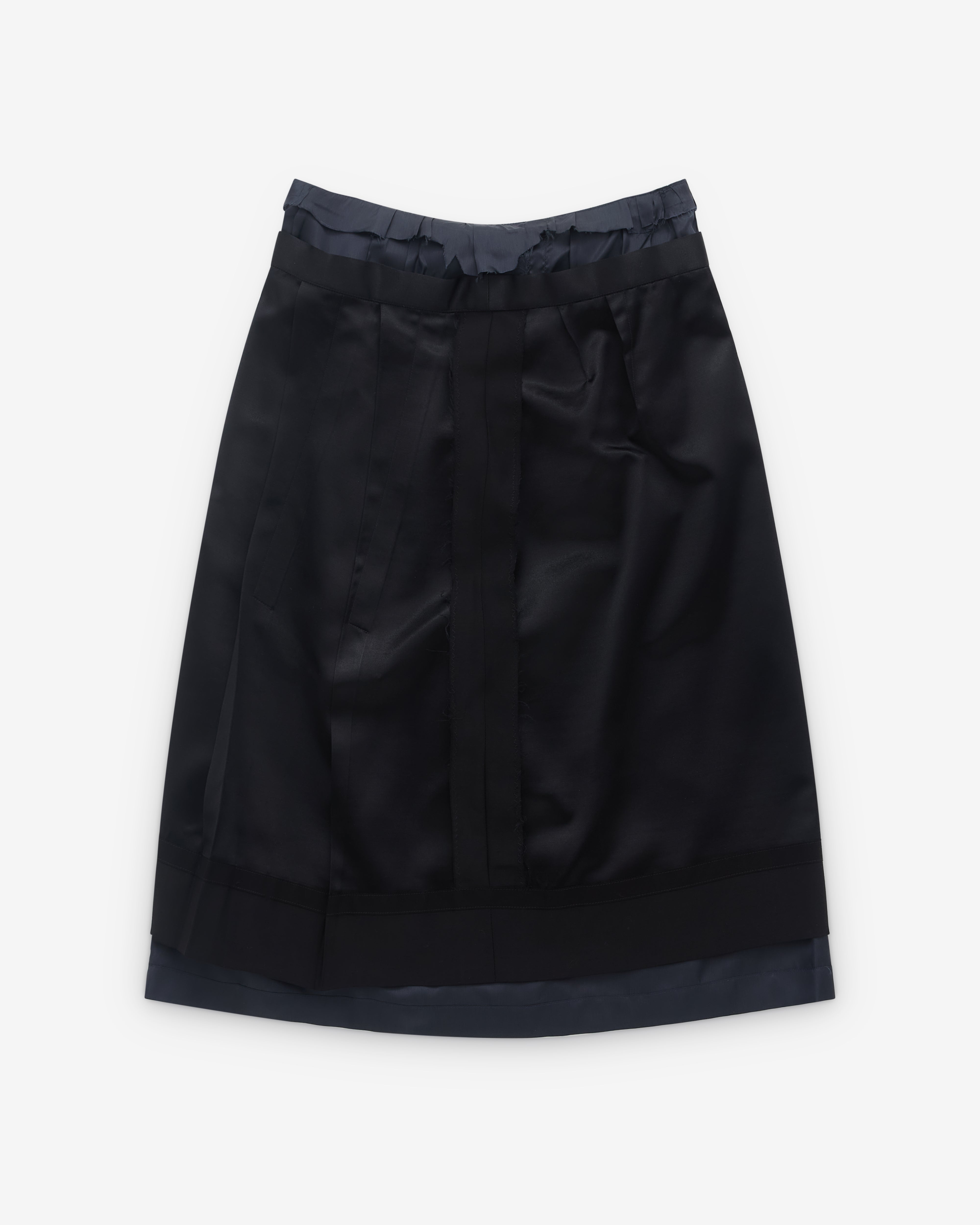 Maison Margiela: Women's Layered Midi Skirt (Black) | DSML E