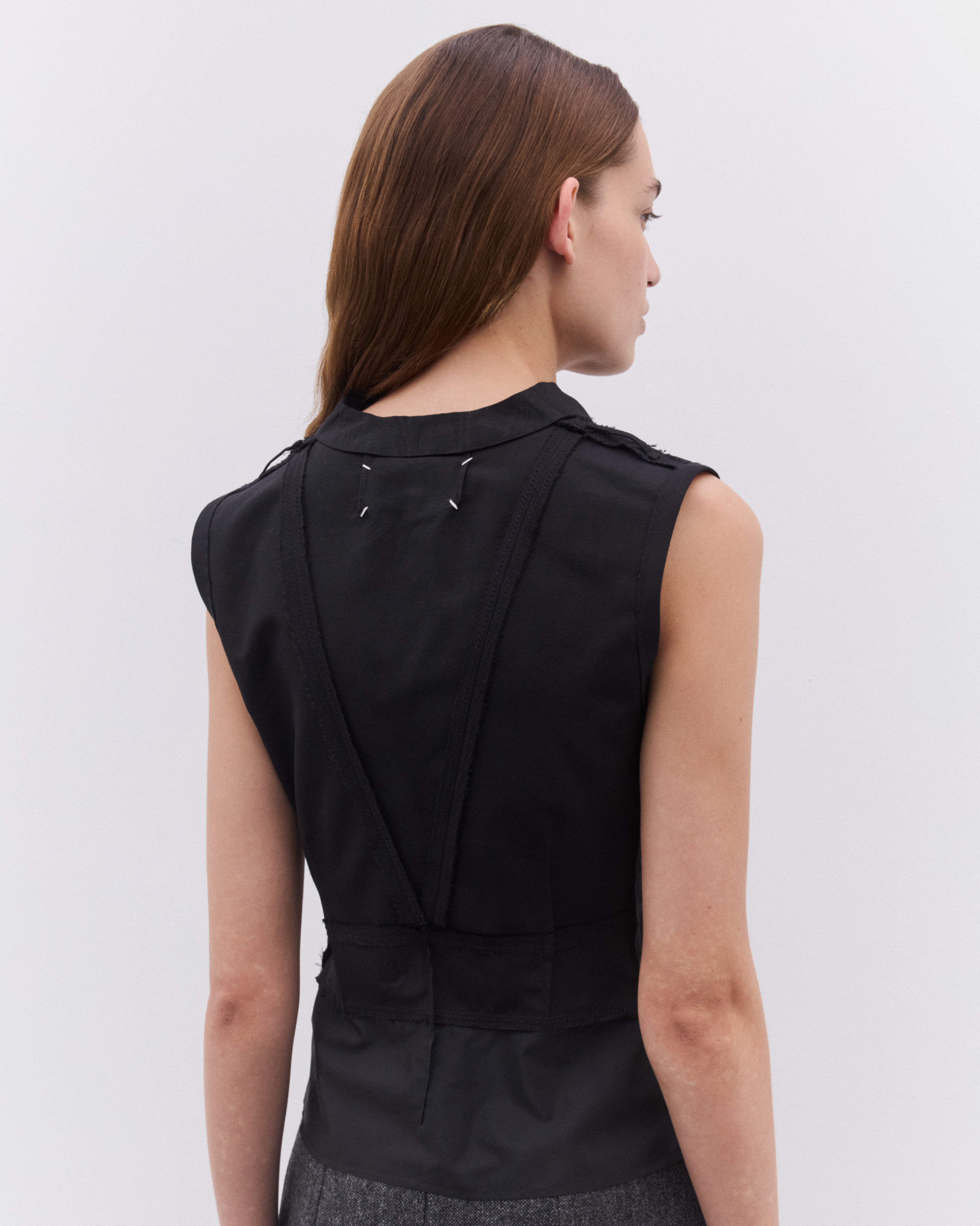 Maison Margiela: Women's Tailored Top (Black/Fern Green) | Dover