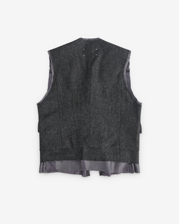 Maison Margiela - Men’s Frayed Gilet - (Dark Grey)