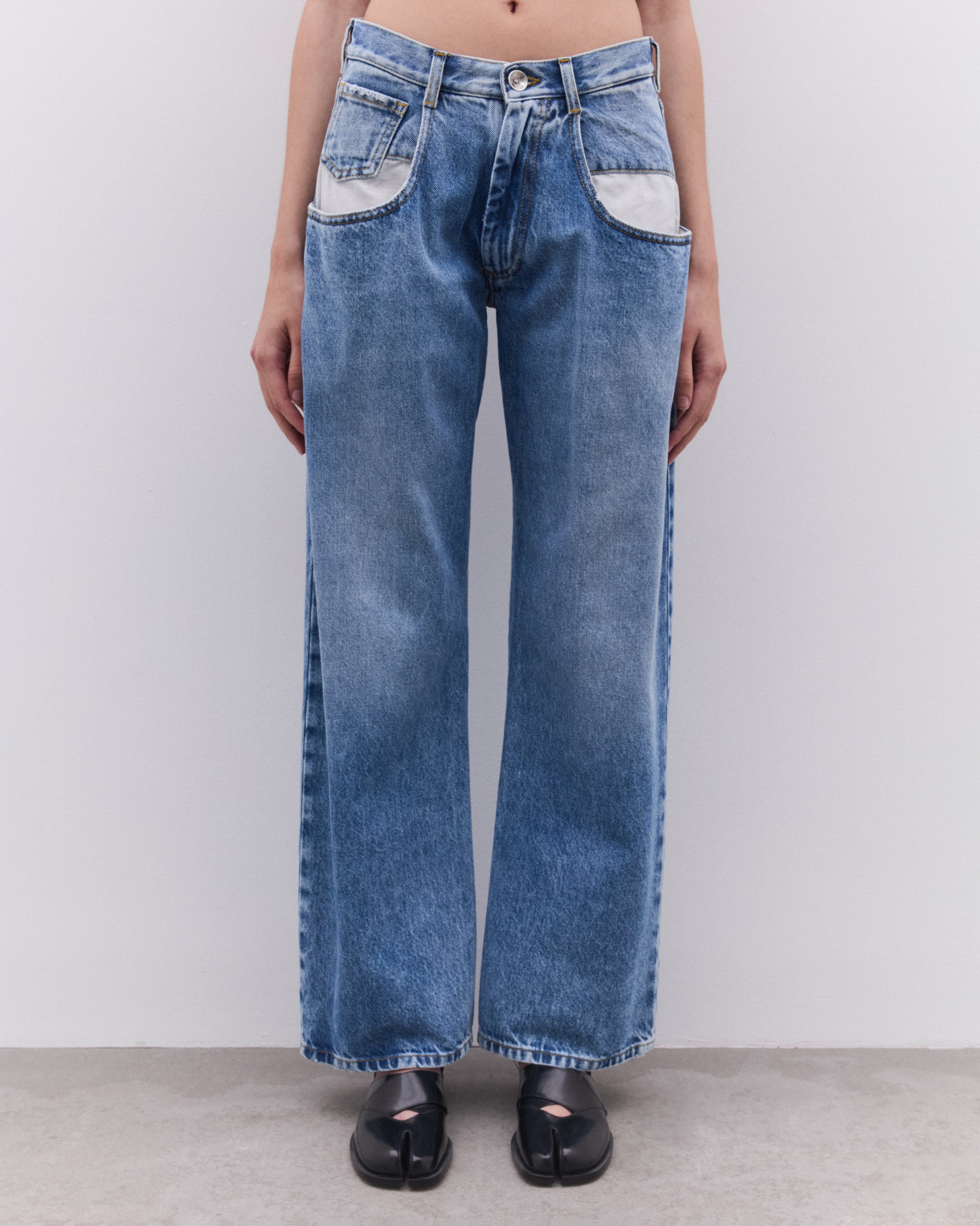 Maison Margiela: Women's Straight Jeans With Contrasted Pockets