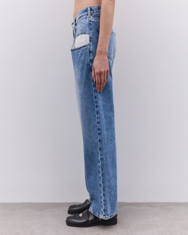Maison Margiela - Women’s Straight Jeans With Contrasted Pockets - (Blue)