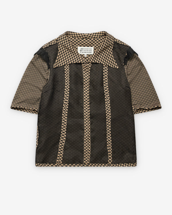 Maison Margiela - Women's Short-Sleeved Shirt - (Beige/Black)
