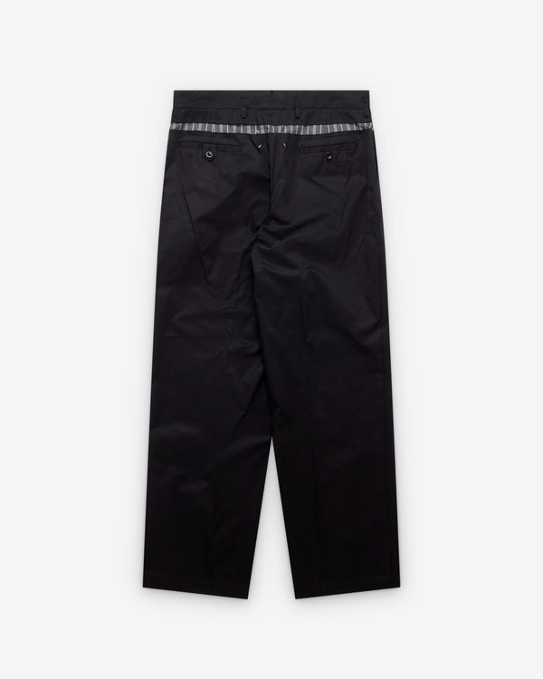 Maison Margiela - Men's Waxed Wide Leg Trousers - (Black)