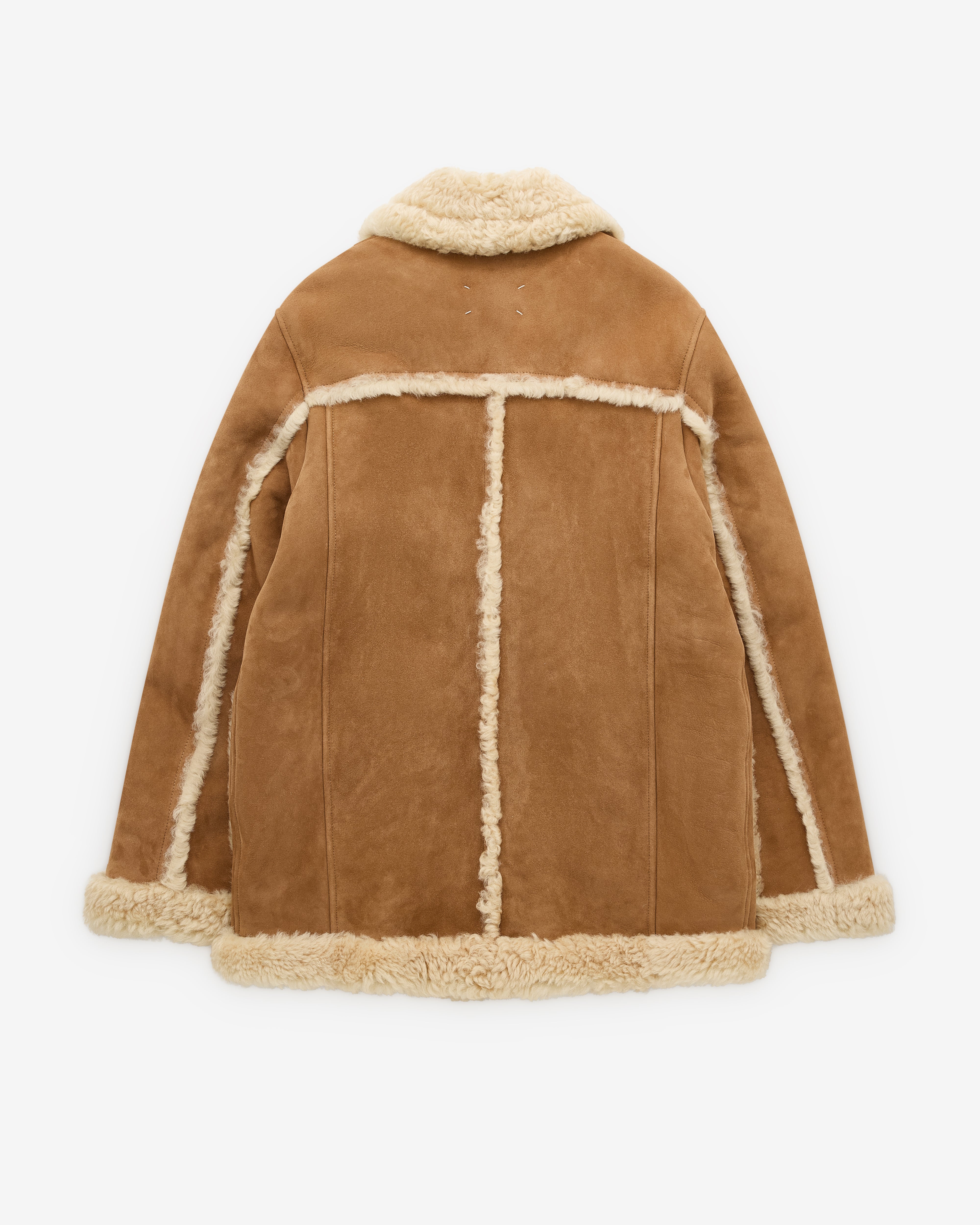 Maison Margiela: Women's Shearling Caban (Camel) | DSML E-SHOP