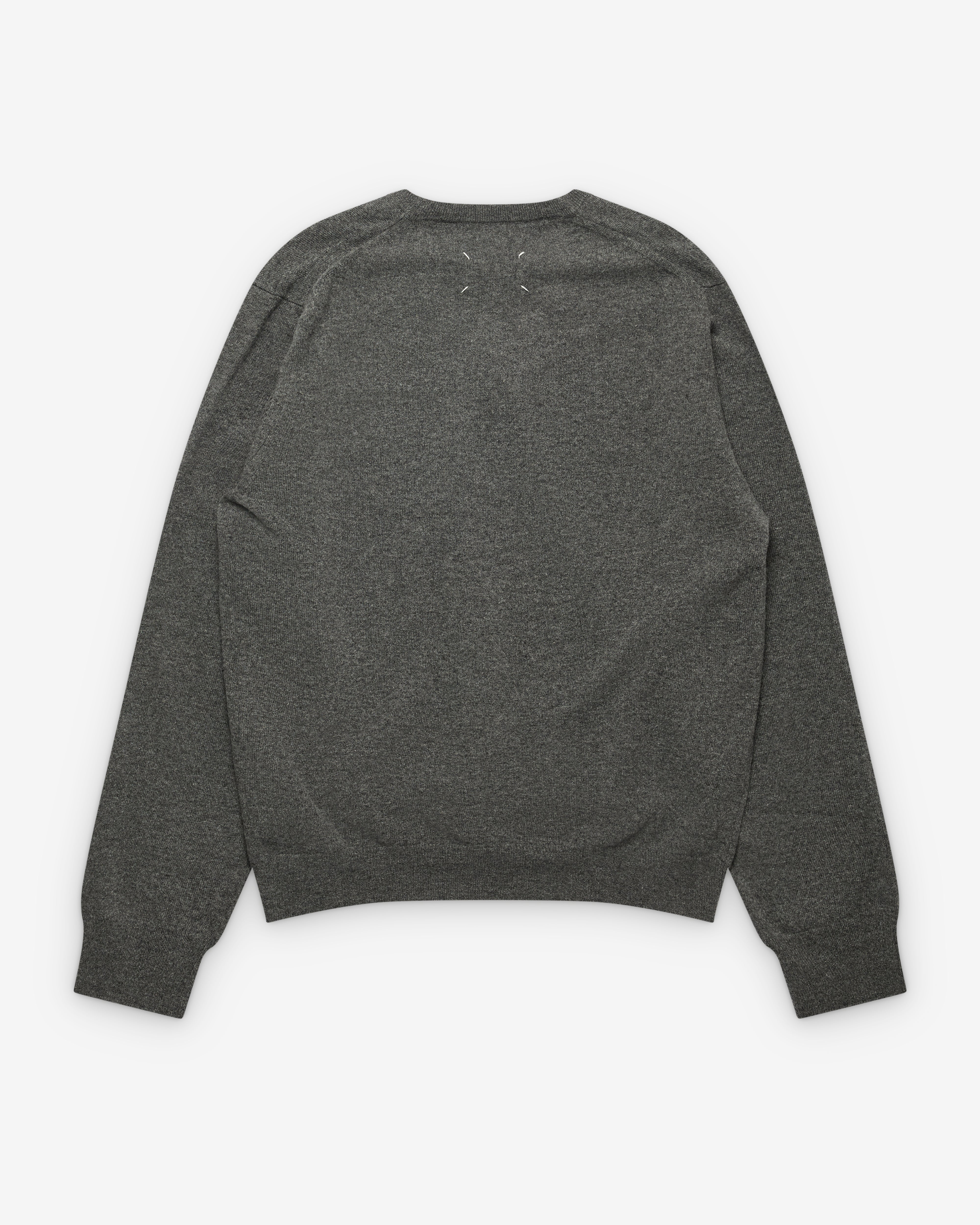 Maison Margiela: Women's Wool V-neck Sweater (Grey) | Dover Street