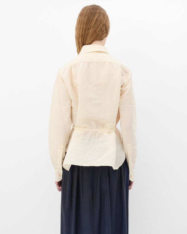 Maison Margiela - Women's Tie-waist Silk Cotton Shirt - (Cream)