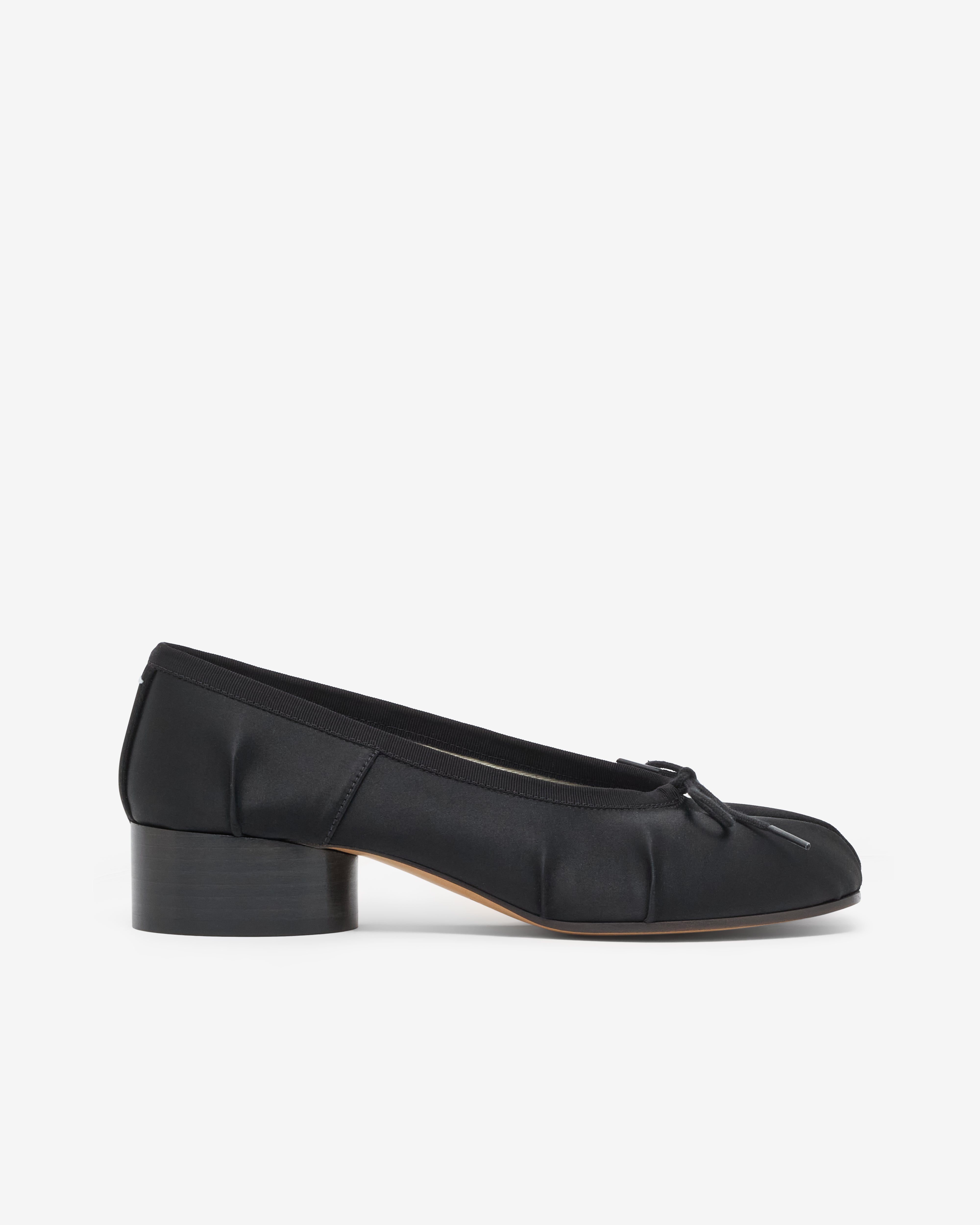Maison Margiela: Women's Tabi Satin Ballerina (Black) | Dover
