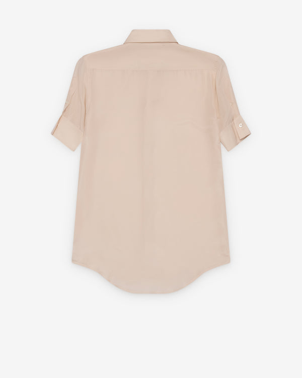 Maison Margiela - Men's Short-Sleeved Silk Shirt - (Sand)