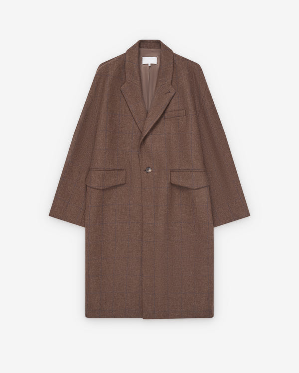 Maison Margiela - Women's Checked Wool Overcoat - (Brown)