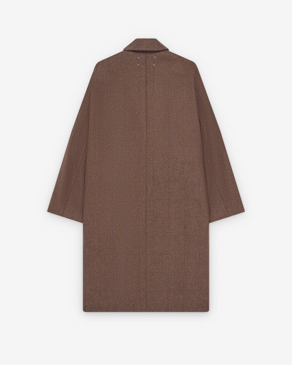Maison Margiela - Women's Checked Wool Overcoat - (Brown)