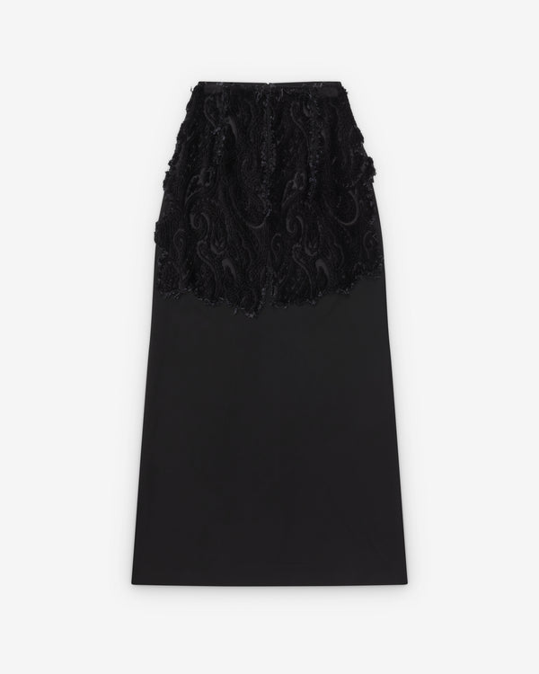 Maison Margiela - Women's Velvet Panel Maxi Skirt - (Black)