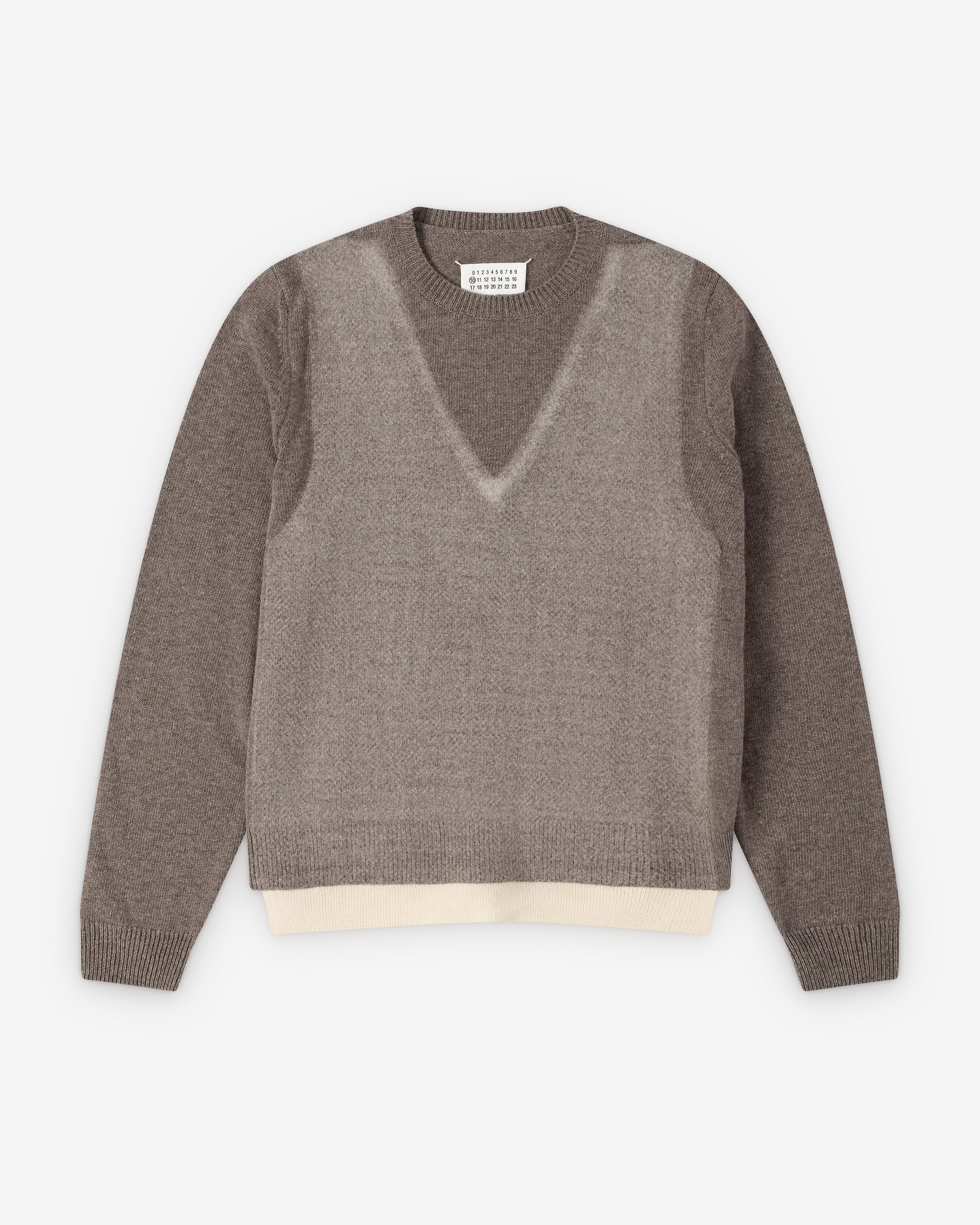 Maison Margiela: Men's Fused Knit Sweater (Mud Brown) | Dover