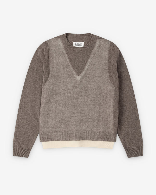 Maison Margiela - Men's Fused Knit Sweater - (Mud Brown)