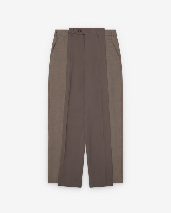 Maison Margiela - Men's Two-Tone Wool Trousers - (Brown)
