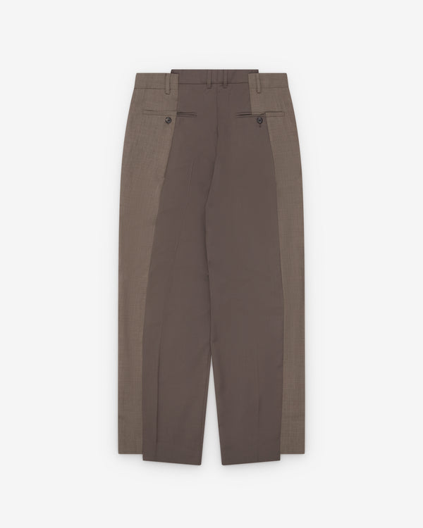 Maison Margiela - Men's Two-Tone Wool Trousers - (Brown)