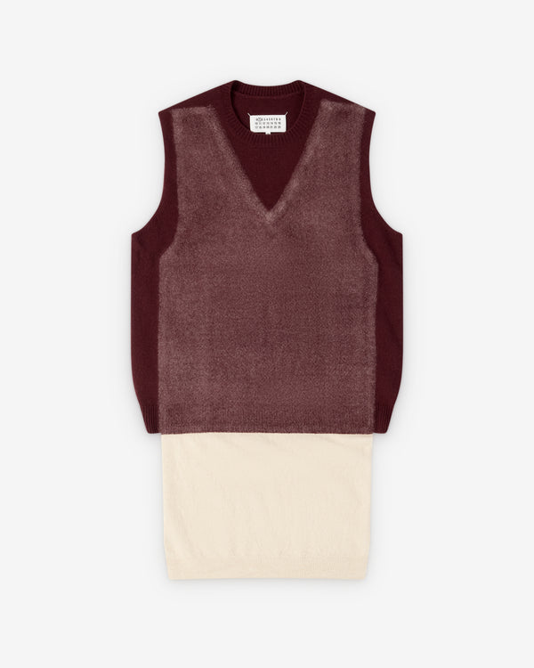 Maison Margiela - Women's Fuse Knit Vest - (Red/Beige)