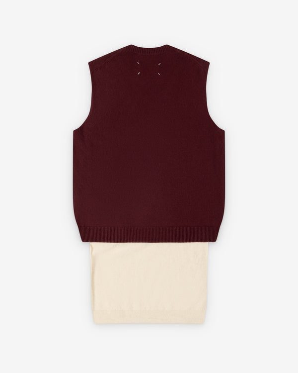 Maison Margiela - Women's Fuse Knit Vest - (Red/Beige)