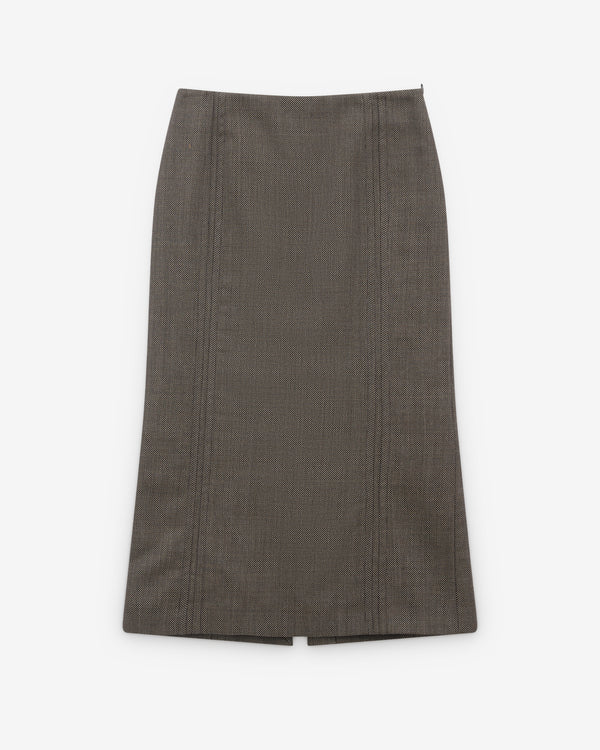 MM6 - Women's Light Tweed Midi Skirt - (Beige)