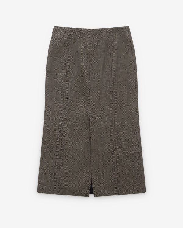 MM6 - Women's Light Tweed Midi Skirt - (Beige)