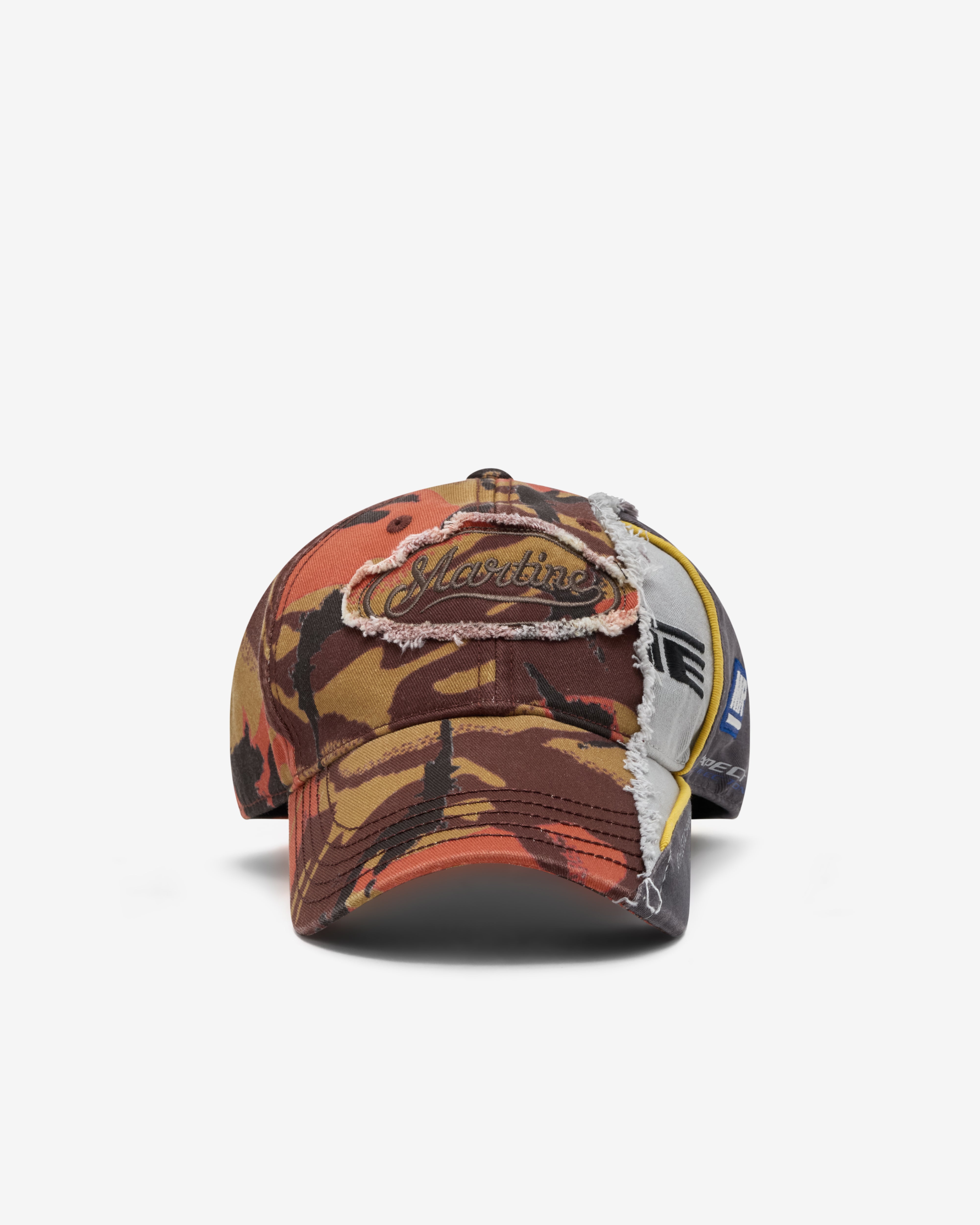 Martine Rose: Men's Collage Cap (Orange/Grey) | Dover Street