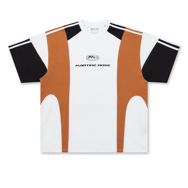 Martine Rose - Men’s Panelled Oversized T-Shirt - (White/Black/Terracotta)