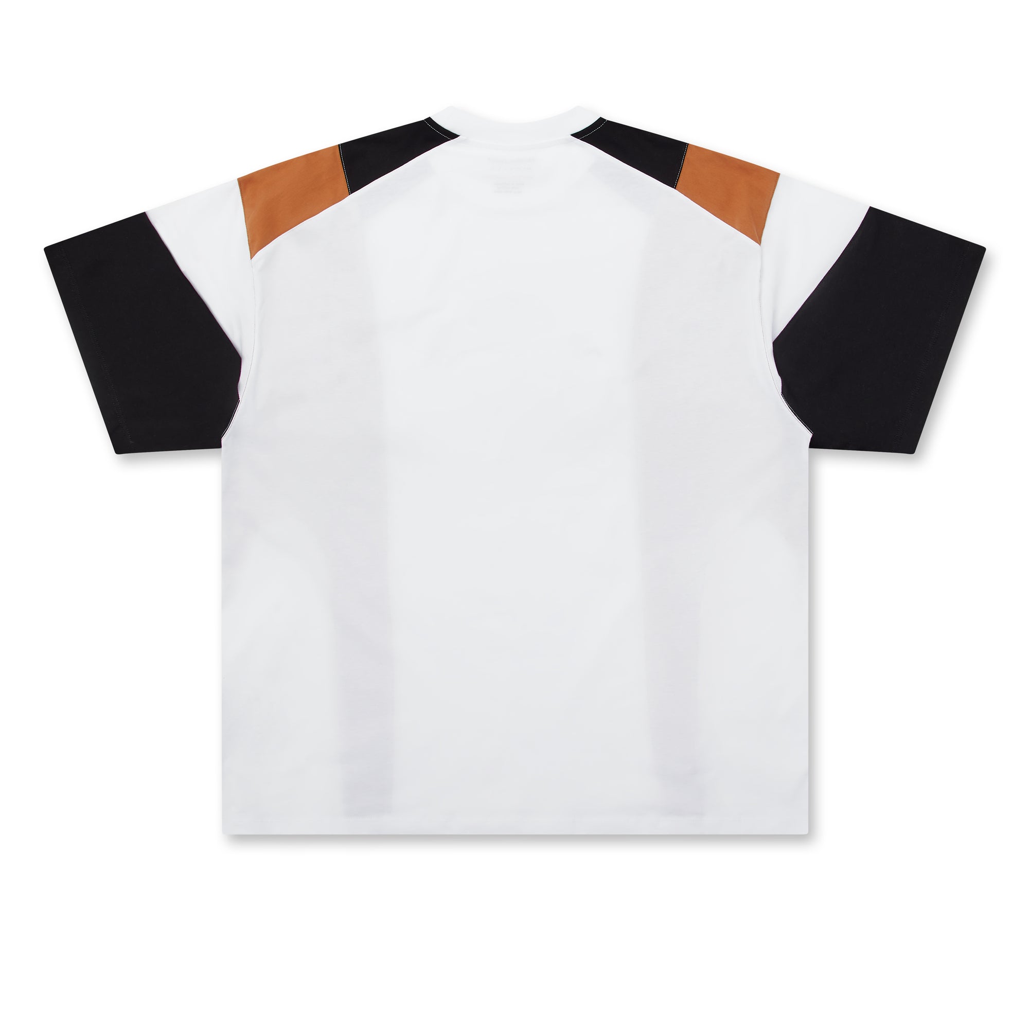 Martine Rose - Men’s Panelled Oversized T-Shirt - (White/Black/Terracotta) view 2