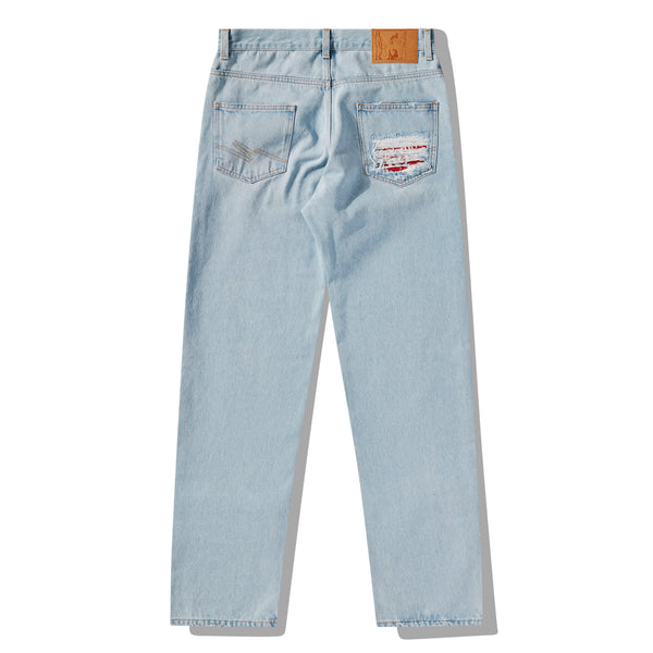Martine Rose - Stella Artois Relaxed Fit Mended Jean - (Bleach Wash)