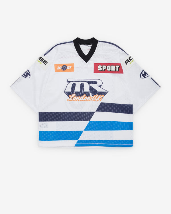 Martine Rose - Men's Oversized Hockey Jersey - (White/Blue)