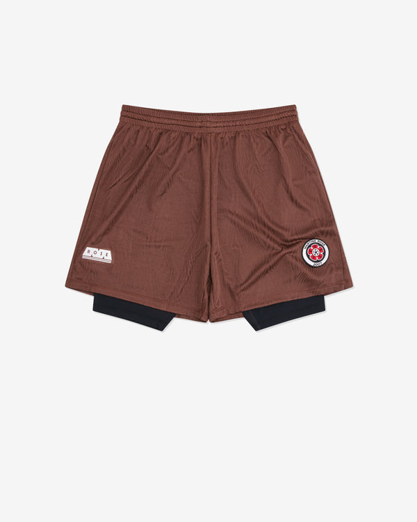 Martine Rose - Men's Double Football Shorts - (Brown)